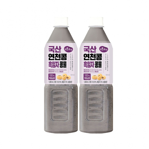 맑은물에 100% 특등급콩 국산 연천콩 흑임자콩물 1000mlx2개