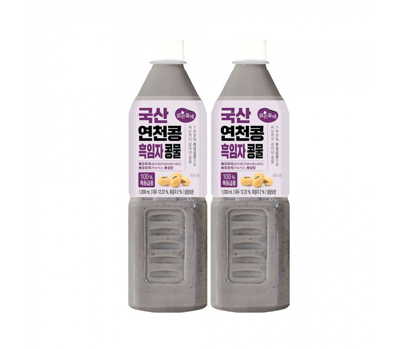 맑은물에 100% 특등급콩 국산 연천콩 흑임자콩물 1000mlx2개