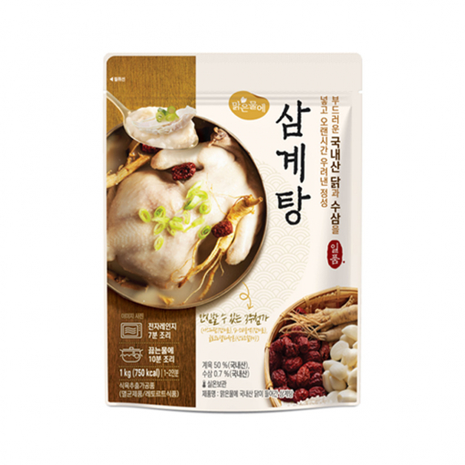 맑은물에 국내산 닭이 들어간 삼계탕 1kg