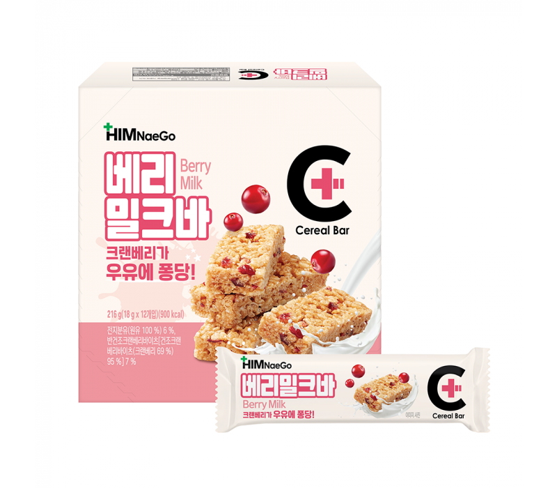 힘내고 베리밀크바 216g (18gx12개입)