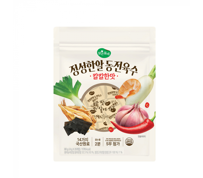맑은물에 정성한알 동전육수 칼칼한맛 80g(4gx20개입)
