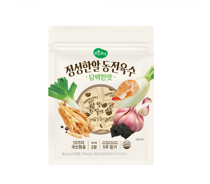 맑은물에 정성한알 동전육수 담백한맛 80g(4gx20개입)