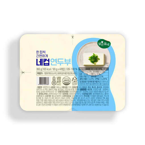 (발송불가)맑은물에 네컵연두부 360g